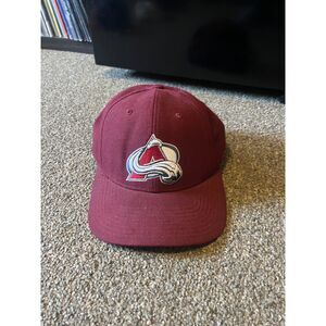 Vintage Colorado Avalanche Snapback Hat Twins Enterprise NHL Hockey Cap Burgundy